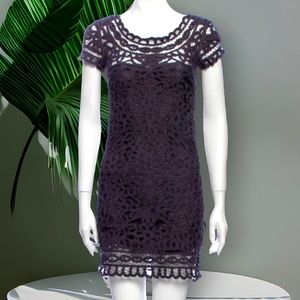 Sea NY Black Crochet Lace Mini Dress XS